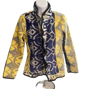 Trimdin Artisan Jacket Reversible Ruffle Blue & Yellow Sz XS